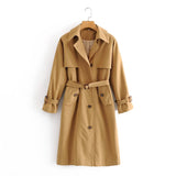 Recommended British Silhouette Autumn British Raglan Sleeve Belt Long Trench Coat