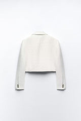 Women Texture Short Turn down Collar Women Coat