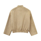 Women Clothing French All Match Beads Decoration Jacket Jacket