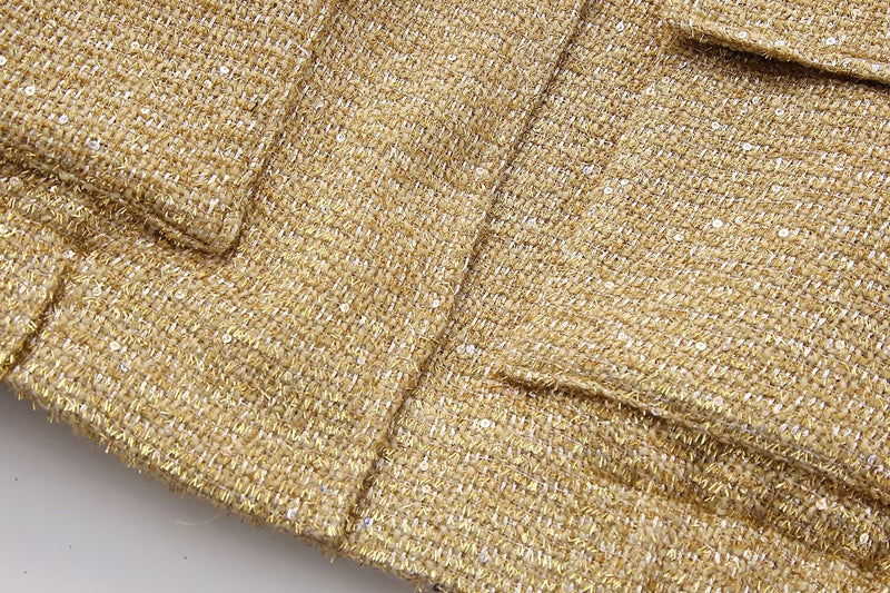 Women Clothing French All Match Beads Decoration Jacket Jacket