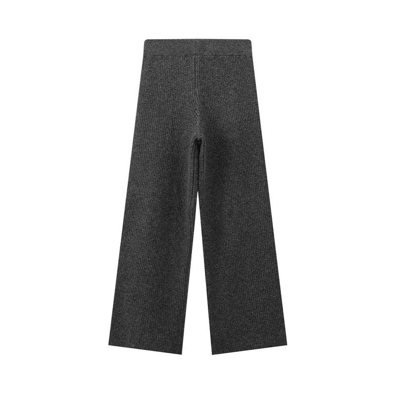 Women Solid Color V neck Five Button Vertical Bar Coat High Waist Trousers Sets