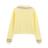 Autumn Women Clothing French Design Contrast Color Knitwear