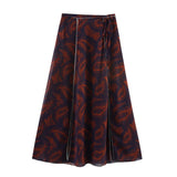 Spring Women Clothing Fashionable Simple Printed Top Skirt Sets