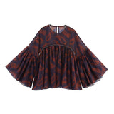 Spring Women Clothing Fashionable Simple Printed Top Skirt Sets