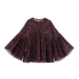 Spring Women Clothing Fashionable Simple Printed Top Skirt Sets