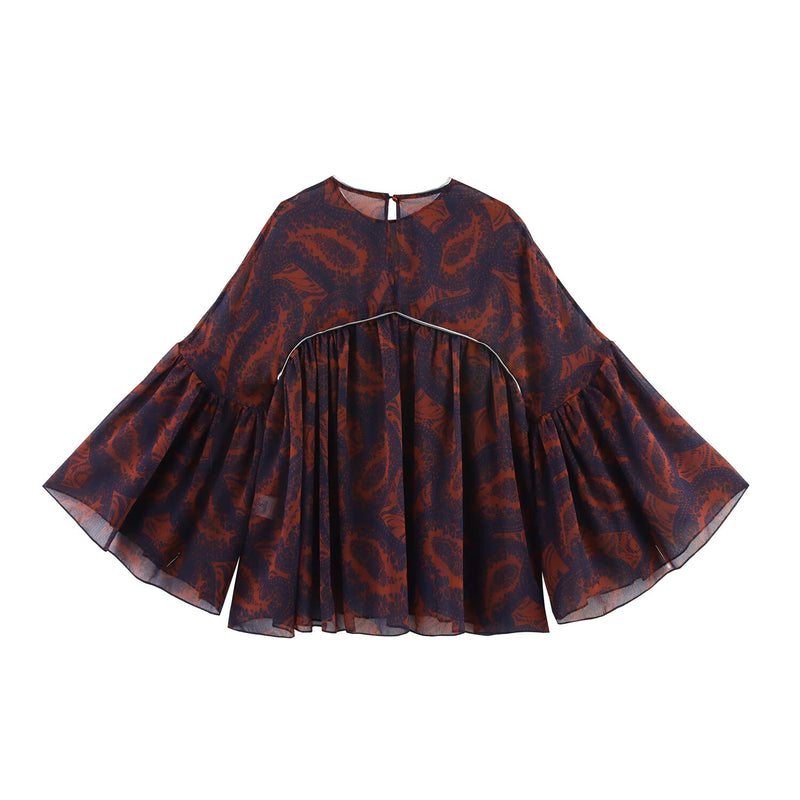 Spring Women Clothing Fashionable Simple Printed Top Skirt Sets