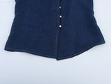 Summer Women Clothing Linen Double Breasted Sleeveless Vest Top