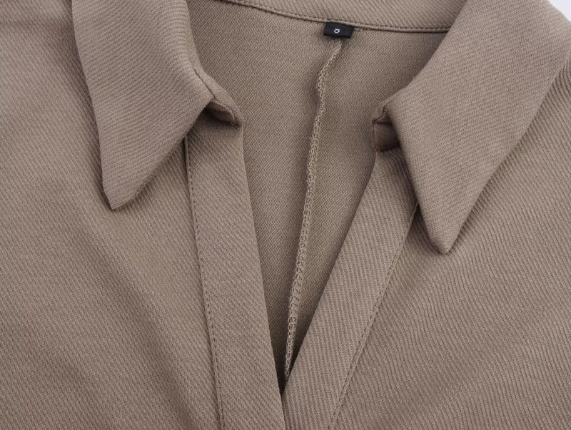 Women Clothing Summer Shirt Collar Midi Dress