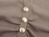 Women Clothing Summer Shirt Collar Midi Dress