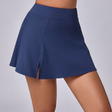 Double Layer Tight Yoga Skirts Pocket Mini Culottes Running Fitness Tennis Anti Exposure Exercise Skirt