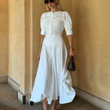 Women Clothing Satin High Grade Skirt Set round Neck Short Sleeve Cardigan Top Elegant Two Piece Set