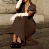 Women Clothing V neck Puff Sleeve Single Breasted Dress Women Pleated Waist Tight A line Dress