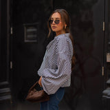 Women Autumn Winter Long Sleeved Plaid Shirt Office Top Shirt Women